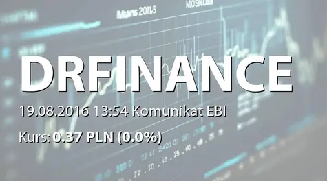 Dr.Finance S.A.: NWZ - podjÄte uchwały: obniĹźenie kapitału (2016-08-19)