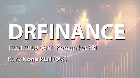 Dr.Finance S.A.: Porozumienie inwestycyjne ws. powiÄzania kapitałowego i organizacyjnego z Creditfield sp. z o.o. (2009-01-12)