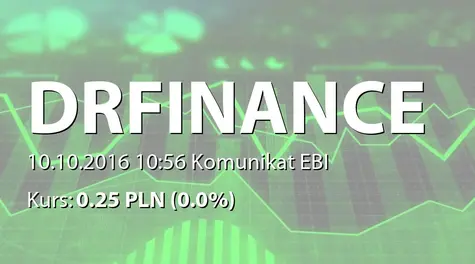 Dr.Finance S.A.: Zmiana terminu przekazania SA-Q3 2016 - korekta  (2016-10-10)