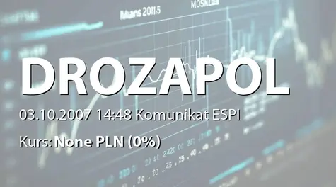 Drozapol-Profil S.A.: Rejestracja zmian statutu w KRS (2007-10-03)