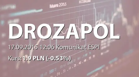 Drozapol-Profil S.A.: Sprzedaż maszyn do spółki zależnej  (2015-09-17)