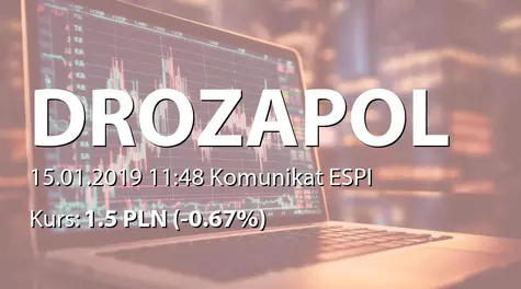 Drozapol-Profil S.A.: Terminy przekazywania raportów w 2019 roku (2019-01-15)