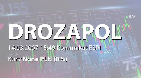 Drozapol-Profil S.A.: Wprowadzenie akcji serii E do obrotu (2007-03-14)