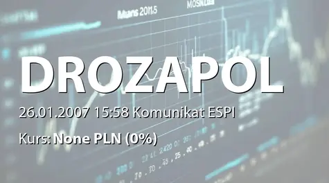 Drozapol-Profil S.A.: Zatwierdzenie aneksu nr 5 do prospektu emisyjnego akcji serii E  (2007-01-26)