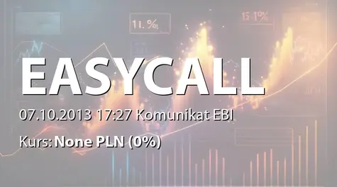 easyCALL.pl S.A.: Dofinansowanie wniosku inwestycyjnego (2013-10-07)