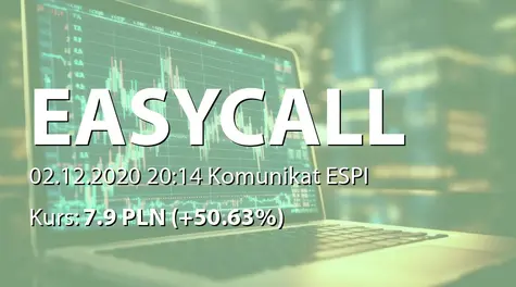 easyCALL.pl S.A.: Nabycie akcji przez Artura Górskiego (2020-12-02)