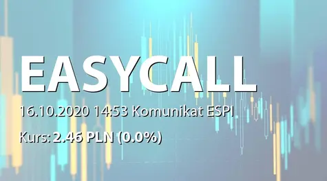 easyCALL.pl S.A.: Odwołanie członka Zarządu (2020-10-16)