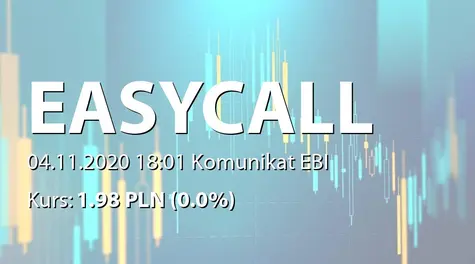 easyCALL.pl S.A.: SA-Q3 2020 (2020-11-04)