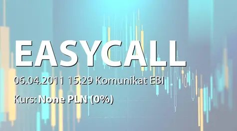 easyCALL.pl S.A.: Wyznaczenie pierwszego dnia notowania akcji serii A, B i C na NewConnect (2011-04-06)