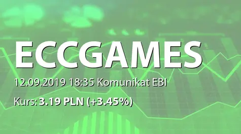 ECC Games S.A.: Rejestracja zmian statutu w KRS (2019-09-12)