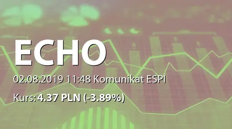 Echo Investment S.A.: Raport za lipiec 2019 (2019-08-02)