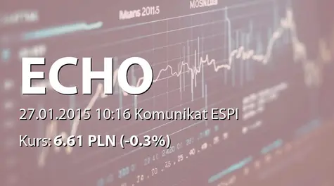 Echo Investment S.A.: Terminy przekazywania raportów okresowych w 2015 r. (2015-01-27)