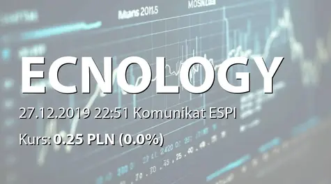 ECNOLOGY GROUP S.A.: Sprzedaż udziałów w ACARTUS Slovakia s.r.o. (2019-12-27)