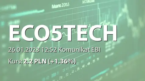 Eco5tech S.A.: Terminy przekazywania raportów okresowych w 2023 roku (2023-01-26)