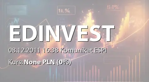 ED invest S.A.: Informacja nt. zamiaru przekroczenia 25% średniego dziennego wolumenu akcji przy zakupie akcji własnych  (2011-12-08)