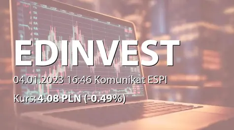 ED invest S.A.: NWZ (10:30) - projekty uchwał: zmiany w RN, zmiany w statucie (2023-01-04)