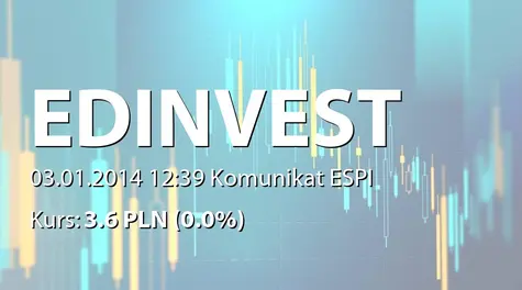 ED invest S.A.: Terminy publikacji raportów okresowych (2014-01-03)