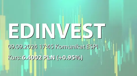 ED invest S.A.: Umowa inwestycyjna ze Spółdzielnią Mieszkaniową „Gocław-Lotnisko” (2024-09-09)