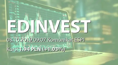 ED invest S.A.: Zbycie akcji przez Marka Uzdowskiego (2019-10-08)