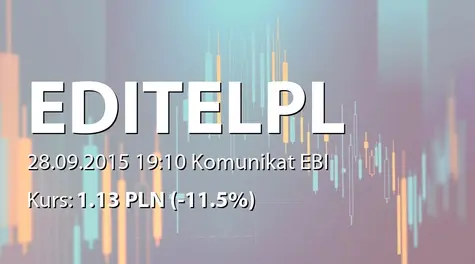 EDITEL Polska S.A.: Rezygnacja członka Rady Nadzorczej (2015-09-28)