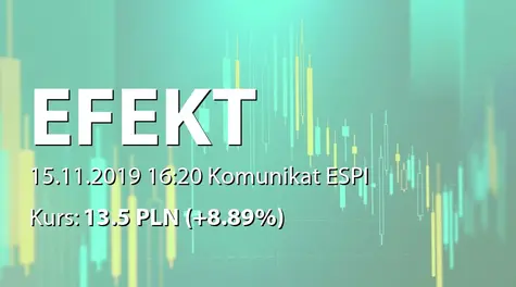 Korporacja Gospodarcza Efekt S.A.: Uzupełnienie raportu ESPI 39/2019 (2019-11-15)