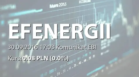 Europejski Fundusz Energii S.A.: ObjÄcie akcji w ramach zarejestrowanego kapitału warunkowego (2016-09-30)