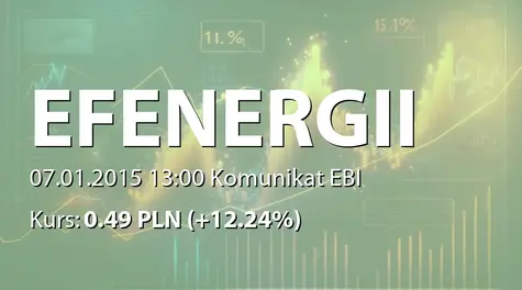 Europejski Fundusz Energii S.A.: Rejestracja podwyższenia kapitału w KRS (2015-01-07)