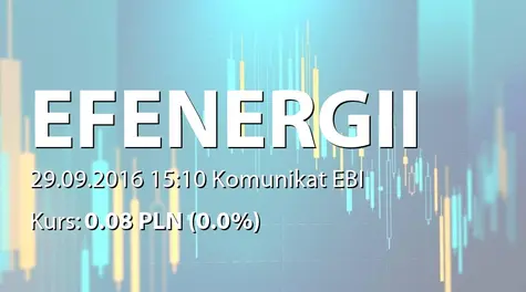 Europejski Fundusz Energii S.A.: Rejestracja w KRS podwyĹźszenia kapitału (2016-09-29)