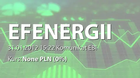 Europejski Fundusz Energii S.A.: Terminy przekazywania raportów okresowych w 2012 roku (2012-01-31)