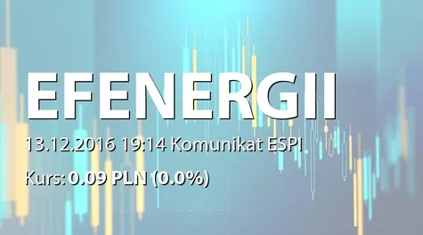 Europejski Fundusz Energii S.A.: Zakup akcji Villa Park Investment SA przez spółkę zależną (2016-12-13)