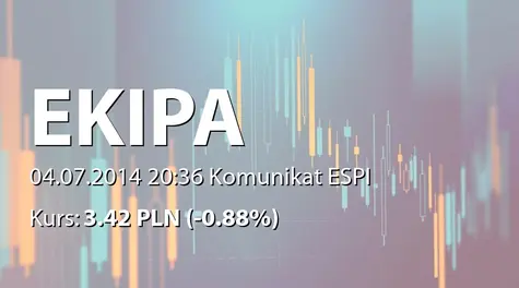 Ekipa Holding S.A.: Kupno i sprzedaż akcji przez Stanisława Jarosza oraz podmiot z nim powiązany (2014-07-04)