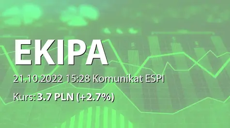 Ekipa Holding S.A.: Rejestracja akcji serii F w KDPW (2022-10-21)