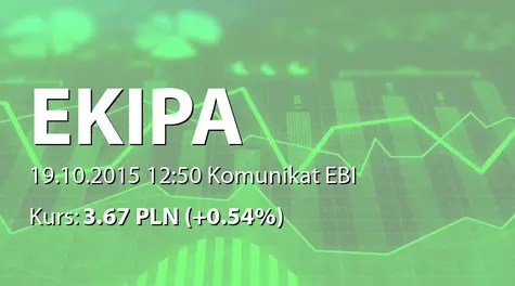 Ekipa Holding S.A.: Rejestracja w KDPW akcji serii D (2015-10-19)