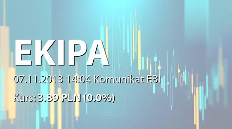 Ekipa Holding S.A.: SA-Q3 2013 (2013-11-07)