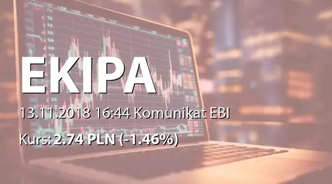 Ekipa Holding S.A.: SA-QSr3 2018 (2018-11-13)
