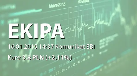 Ekipa Holding S.A.: Terminy przekazywania raportów okresowych w 2015 roku (2015-01-16)