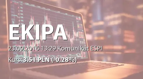 Ekipa Holding S.A.: Zakup akcji własnych (2016-09-23)