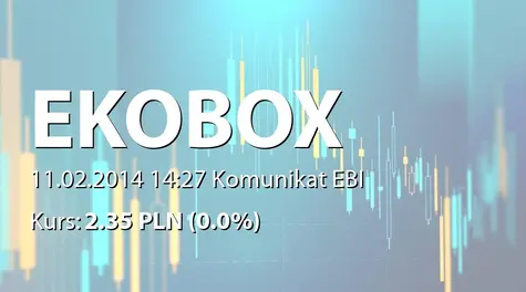 Ekobox S.A.: Raport miesięczny za styczeń 2014 r. (2014-02-11)