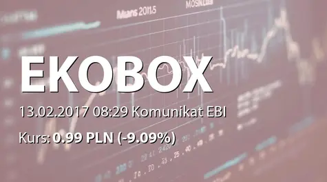 Ekobox S.A.: Raport za styczeĹ 2017 (2017-02-13)