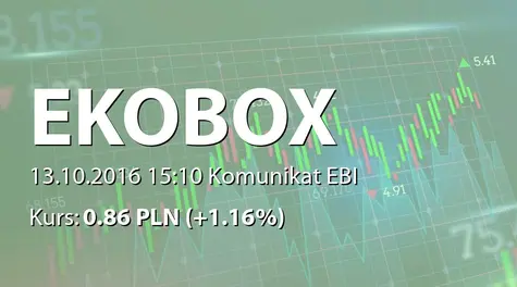 Ekobox S.A.: Raport za wrzesieĹ 2016 (2016-10-13)