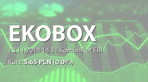 Ekobox S.A.: SA-Q3 2014 (2014-11-13)