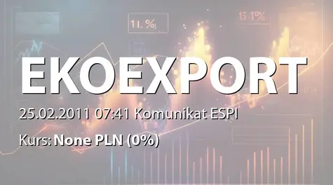 Eko Export S.A. w restrukturyzacji: Kontrakt na zakup 1000 ton mikrosfery &#8222;suchej&#8221; (2011-02-25)