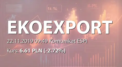 Eko Export S.A. w restrukturyzacji: Korekta raportu ESPI 46/2019 (2019-11-22)