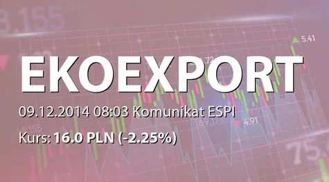 Eko Export S.A. w restrukturyzacji: Korekta raportu ESPI nr 70/2014 (2014-12-09)
