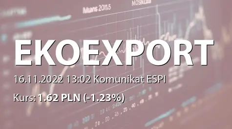 Eko Export S.A. w restrukturyzacji: NWZ (09:00) - projekty uchwał: zgoda na ustanowienie zastawu rejestrowego (2022-11-16)