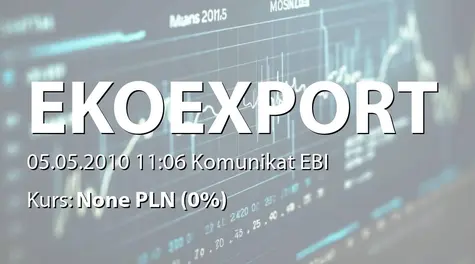 Eko Export S.A. w restrukturyzacji: Raport miesięczny za kwiecień 2010 (2010-05-05)