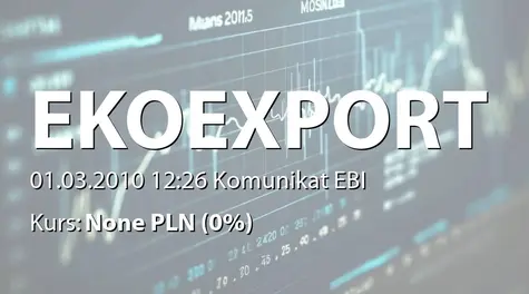 Eko Export S.A. w restrukturyzacji: Raport miesięczny za luty 2010 r. (2010-03-01)