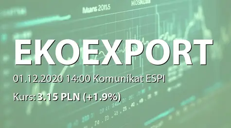 Eko Export S.A. w restrukturyzacji: Rejestracja przez Sąd zmian w statucie (2020-12-01)