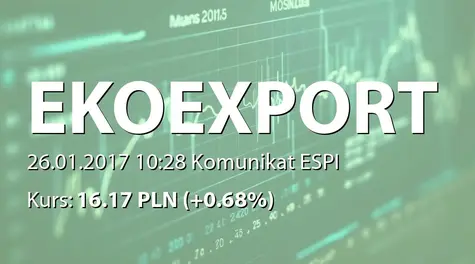 Eko Export S.A. w restrukturyzacji: Terminy przekazywania raportów okresowych w 2017 roku (2017-01-26)
