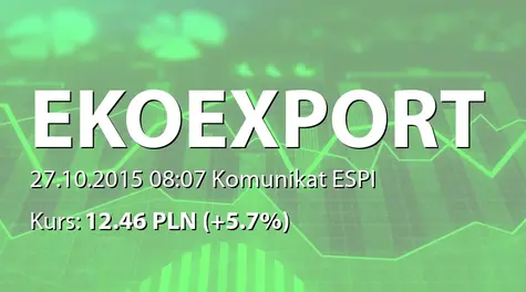 Eko Export S.A. w restrukturyzacji: Zamówienie od partnera ze Skandynawii (2015-10-27)